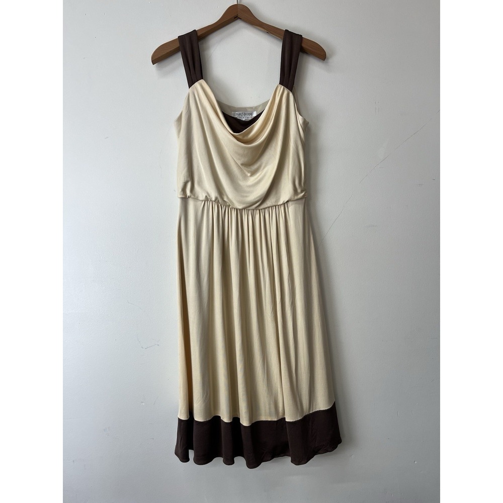 Kay Unger New York Champagne Gold Satin Cocktail Dress Shealtn Size 6 Great Cond